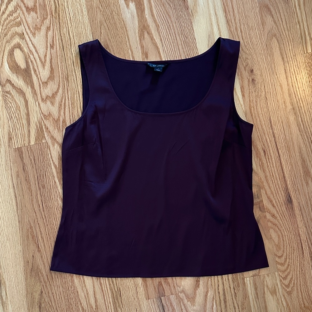 St. John Dark Plum Silk Camisole size L